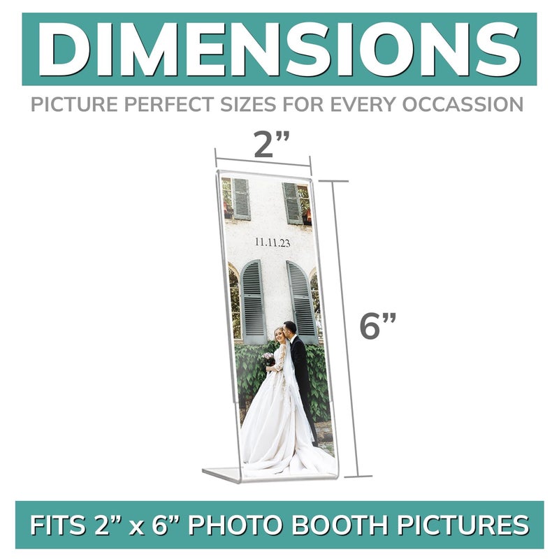 pbf PHOTO BOOTH FRAMES Photo Booth Frames - Plastic Photo Booth Frames with Inserts 2x6 Slanted L Photo Strip Value Pack (100 Pack) - Image 2